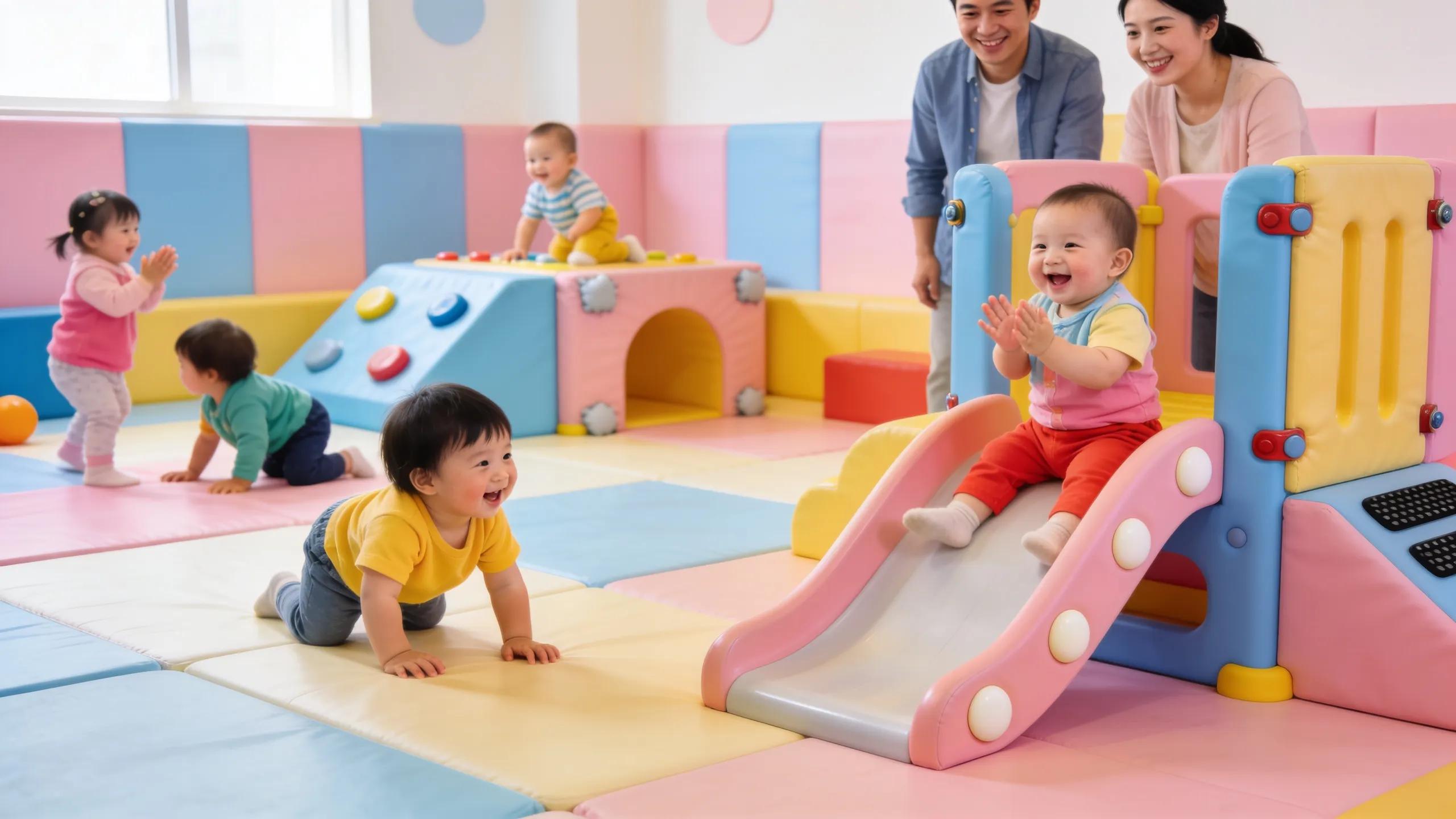 Safe And Colorful Soft Play Equipment For Toddlers At A Party, Highlighting Interactive Play Areas And Safety Features