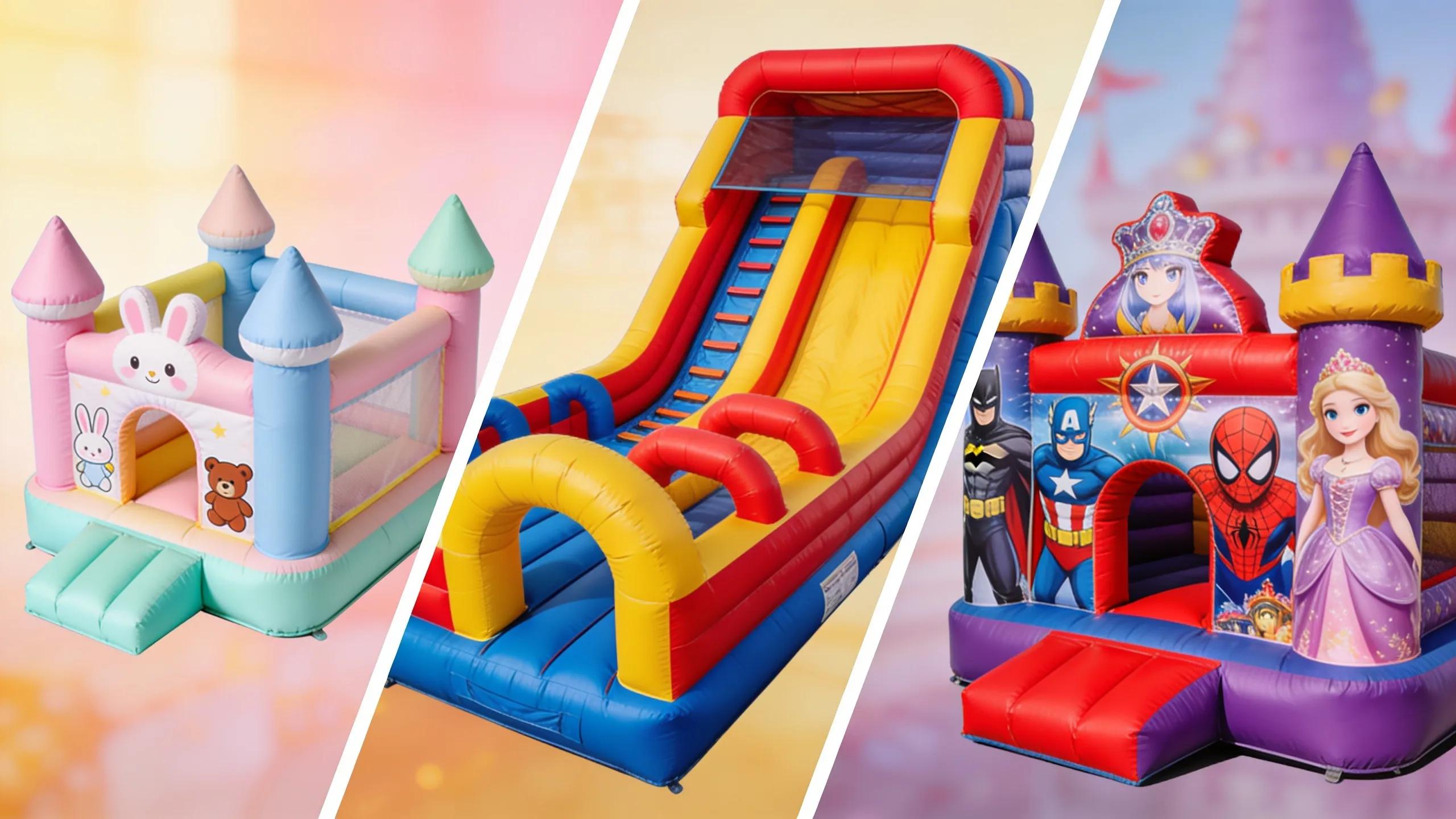 Variety Of Jumping Castles Including Small, Large, And Themed Options For Children'S Parties